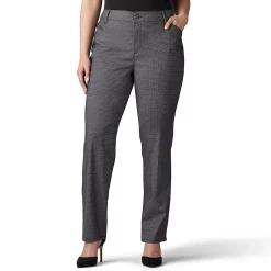Plus Size Lee® Relaxed Fit Straight-Leg Pants -Kohl's store 2258695 Black White Plaid