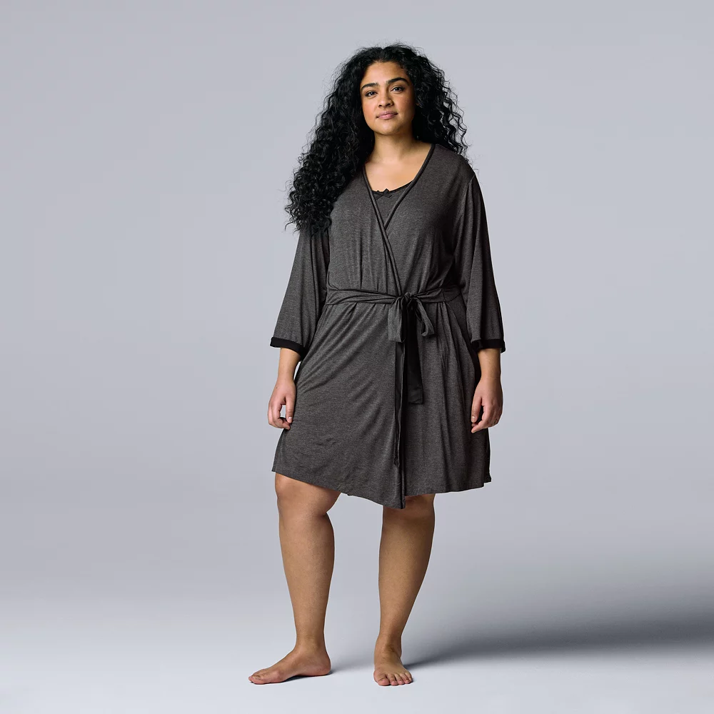 Plus Size Simply Vera Vera Wang Basic Luxury Wrap Robe 1 Plus Size Simply Vera Vera Wang Basic Luxury Wrap Robe