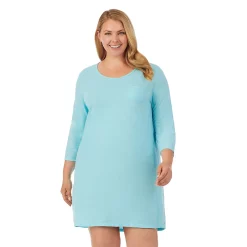 Plus Size Cuddl Duds® Essentials Long Sleeve Sleepshirt -Kohl's store 2594845 Aqua Heather