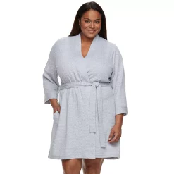 Plus Size Croft & Barrow® Waffle-Knit Kimono Robe 14 Plus Size Croft & Barrow® Waffle-Knit Kimono Robe -Kohl's store 2668341 Heather Gray