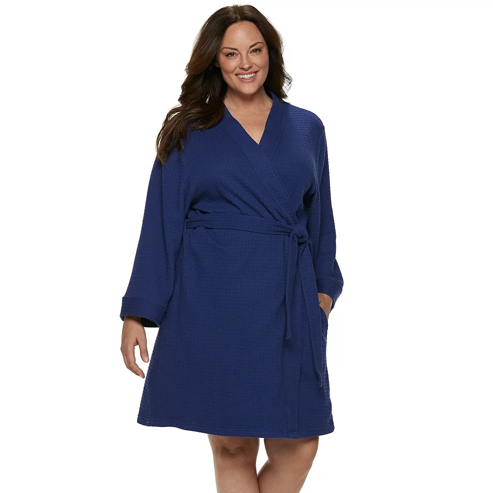 Plus Size Croft & Barrow® Waffle-Knit Kimono Robe 4 Plus Size Croft & Barrow® Waffle-Knit Kimono Robe - Image 4