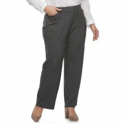 Plus Size Croft & Barrow® Curvy Fit Trouser Pants -Kohl's store 3035907 Gray