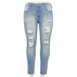 Juniors' Plus Size SO® Low-Rise Jeggings 17 Juniors' Plus Size SO® Low-Rise Jeggings -Kohl's store 3254850 Light Destructed