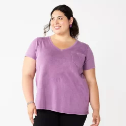 Juniors' Plus Size SO® Oversized Pocket Tee 15 Juniors' Plus Size SO® Oversized Pocket Tee -Kohl's store 3328611 Holly Purple