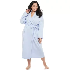 Plus Size Croft & Barrow® Shawl-Collar Waffle Robe -Kohl's store 3445495 Chambray Blue