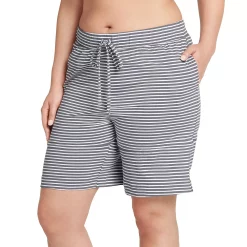Plus Size Jockey® Everyday Essentials Bermuda Pajama Shorts -Kohl's store 3618199 Charcoal Stripe