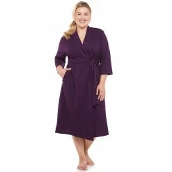 Plus Size Jockey® Everyday Essentials Long Wrap Robe -Kohl's store 3618223 Deep Plum