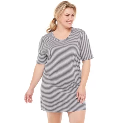 Plus Size Jockey® Everyday Essentials Sleepshirt -Kohl's store 3618230 Charcoal Stripe