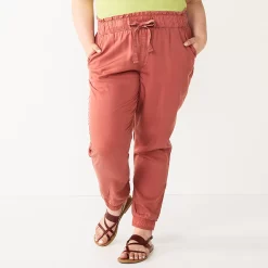 Juniors' Plus Size SO® High Rise Paperbag Jogger Pants -Kohl's store 3784612 Virginia Mauve
