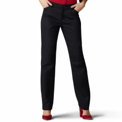 Women's Lee® Wrinkle-Free Relaxed Fit Straight-Leg Pants -Kohl's store 3811392 Black