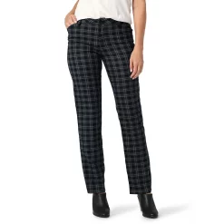 Women's Lee® Wrinkle-Free Relaxed Fit Straight-Leg Pants -Kohl's store 3811392 Black Grey Houndstooth