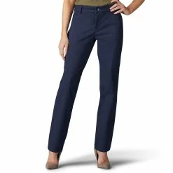 Women's Lee® Wrinkle-Free Relaxed Fit Straight-Leg Pants -Kohl's store 3811392 Imperial Blue