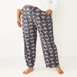 Plus Size Sonoma Goods For Life® Knit Pajama Pants 21 Plus Size Sonoma Goods For Life® Knit Pajama Pants -Kohl's store 4212360 Grey Love Butterfly
