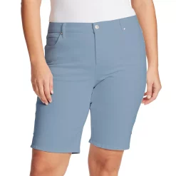 Plus Size Gloria Vanderbilt Midrise Bermuda Shorts -Kohl's store 4275306 Cascade Blue
