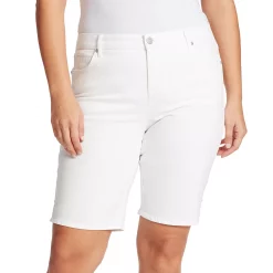 Plus Size Gloria Vanderbilt Midrise Bermuda Shorts -Kohl's store 4275306 Vintage White