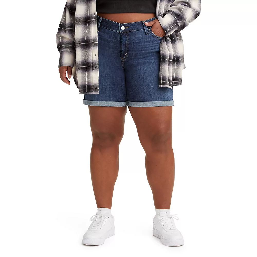 Plus Size Levi's® Mid-Length Jean Shorts 4 Plus Size Levi's® Mid-Length Jean Shorts - Image 4