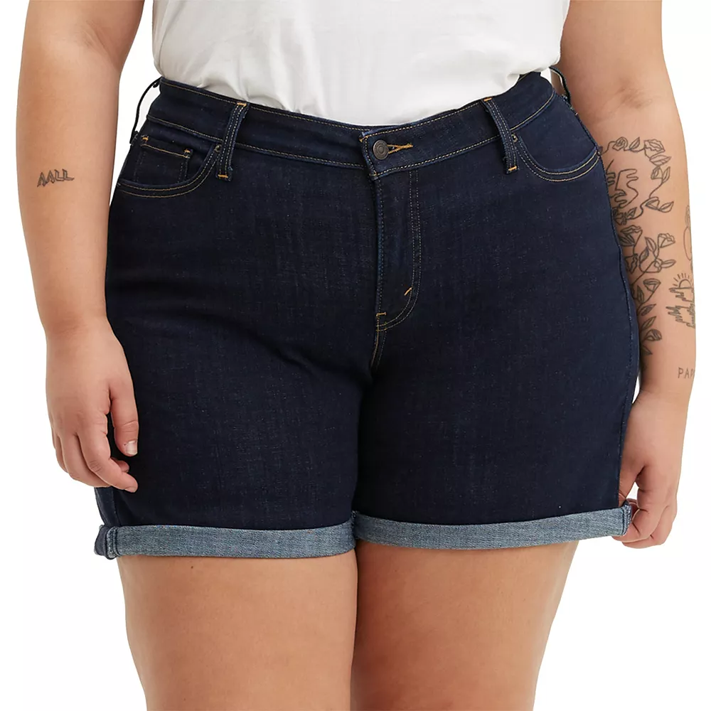 Plus Size Levi's® Mid-Length Jean Shorts 2 Plus Size Levi's® Mid-Length Jean Shorts - Image 2
