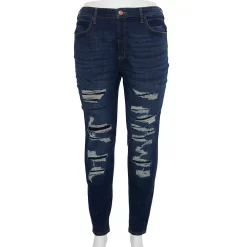 Juniors' Plus Size SO® High Rise Curvy Jeggings -Kohl's store 4585570 Dark Destructed