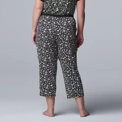 Plus Size Simply Vera Vera Wang Basic Luxury Pajama Capri Pants 7 Plus Size Simply Vera Vera Wang Basic Luxury Pajama Capri Pants -Kohl's store 4780289 ALT