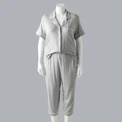 Plus Size Simply Vera Vera Wang Basic Luxury Pajama Shirt & Pajama Capris Set -Kohl's store 4797278 ALT2