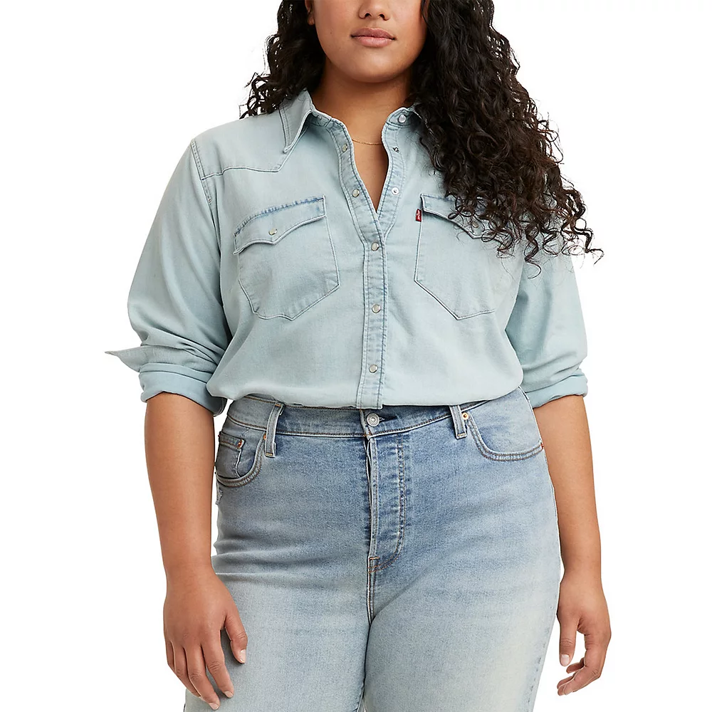 Plus Size Levi's® Western Denim Shirt 2 Plus Size Levi's® Western Denim Shirt - Image 2