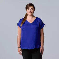 Plus Size Simply Vera Vera Wang Dolman Popover Top -Kohl's store 4852066 Electric Gulf