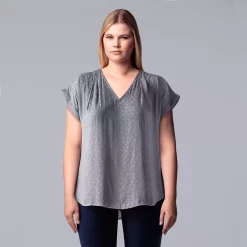 Plus Size Simply Vera Vera Wang Dolman Popover Top -Kohl's store 4852066 Stratus Gray