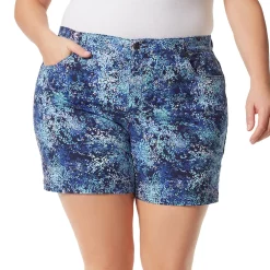 Plus Size Gloria Vanderbilt Amanda Shorts -Kohl's store 4885231 Navy Speckled Floral