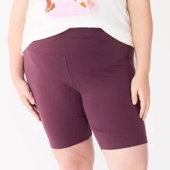 Plus Size Sonoma Goods For Life® High-Waisted Bike Shorts -Kohl's store 4891853 Plum Prune