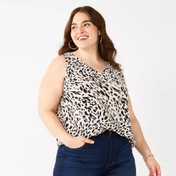 Plus Size Nine West Essential V-Neck Tank -Kohl's store 4952917 Spotted Leopard