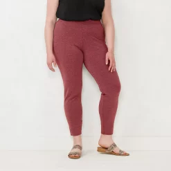 Plus Size LC Lauren Conrad Mid-Rise Leggings 10 Plus Size LC Lauren Conrad Mid-Rise Leggings -Kohl's store 4985858 Red Heather