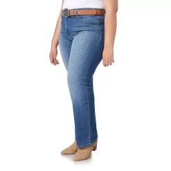 Juniors' Plus Size WallFlower Insta Stretch Legendary Slim Belted Bootcut Jeans -Kohl's store 4986516 ALT3