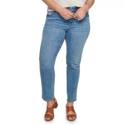 Plus Size Sonoma Goods For Life® Premium Elastic-Waist Midrise Straight-Leg Jeans -Kohl's store 4988856 Manor