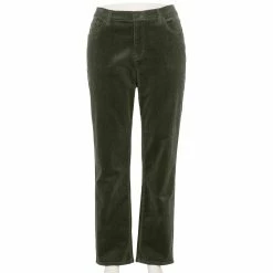 Plus Size Sonoma Goods For Life® Premium Mid-Rise Curvy Straight-Leg Jeans -Kohl's store 4989903 Army Bottle