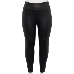 Plus Size Nine West Seamed Tummy-Control Ponte Leggings -Kohl's store 5035946 Black Crackle