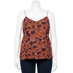 Plus Size Nine West V-Neck Camisole -Kohl's store 5114982 Brown Vine Floral