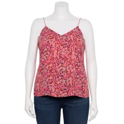 Plus Size Nine West V-Neck Camisole -Kohl's store 5114982 Pink Floral