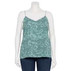 Plus Size Nine West V-Neck Camisole -Kohl's store 5114982 Sage Vine Floral