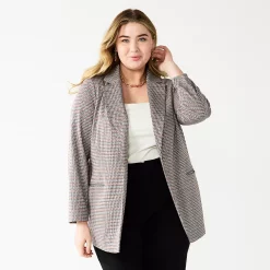 Plus Size Nine West Relaxed Knit Blazer -Kohl's store 5128594 Plaid