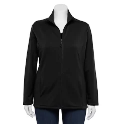 Plus Size Croft & Barrow® Zip-Front Fleece Jacket -Kohl's store 5152260 Black