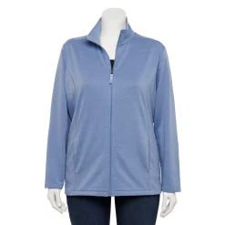 Plus Size Croft & Barrow® Zip-Front Fleece Jacket -Kohl's store 5152260 Blue Heather