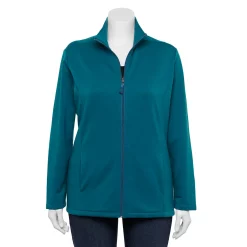 Plus Size Croft & Barrow® Zip-Front Fleece Jacket -Kohl's store 5152260 Teal