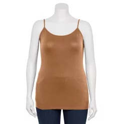 Plus Size Sonoma Goods For Life® Spaghetti Strap Cami -Kohl's store 5158435 Brown