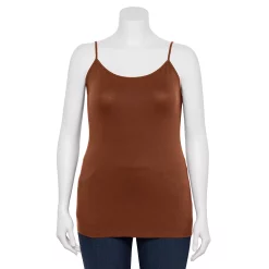 Plus Size Sonoma Goods For Life® Spaghetti Strap Cami -Kohl's store 5158435 Chocolate
