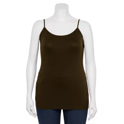 Plus Size Sonoma Goods For Life® Spaghetti Strap Cami -Kohl's store 5158435 Deep Brown