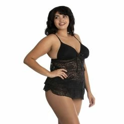 Plus Size Lilac+London Stretch Lace Cami & Skirted Panty Set -Kohl's store 5190545 ALT2