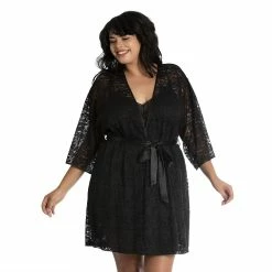 Plus Size Lilac+London Stretch Lace Wrap Robe 8 Plus Size Lilac+London Stretch Lace Wrap Robe -Kohl's store 5190548 ALT3