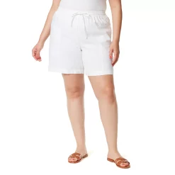 Plus Size Gloria Vanderbilt Jenna Linen Bermuda Shorts -Kohl's store 5195329 Vintage White