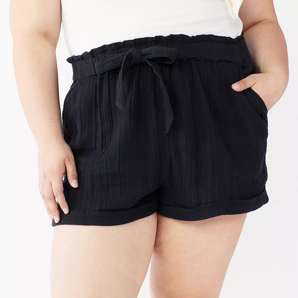Juniors' Plus Size SO® Camp Shorts 1 Juniors' Plus Size SO® Camp Shorts