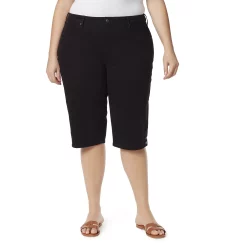 Plus Size Gloria Vanderbilt Kaia Denim Skimmer Shorts 15 Plus Size Gloria Vanderbilt Kaia Denim Skimmer Shorts -Kohl's store 5199602 Black
